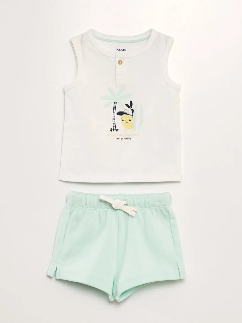 Conjunto de camiseta + short - 2 piezas - BLANCO