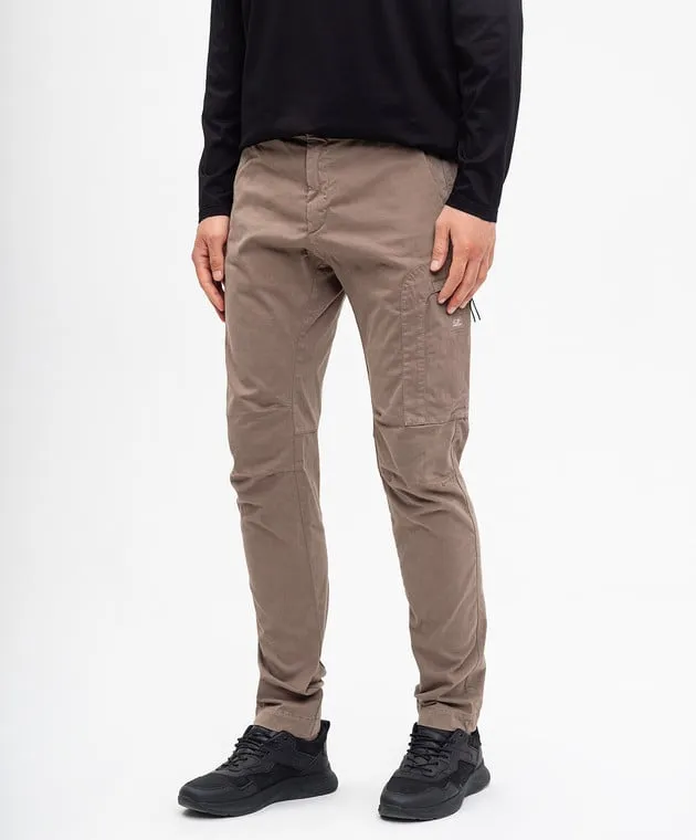 C.P. Company Khaki cargo pants with logo patch