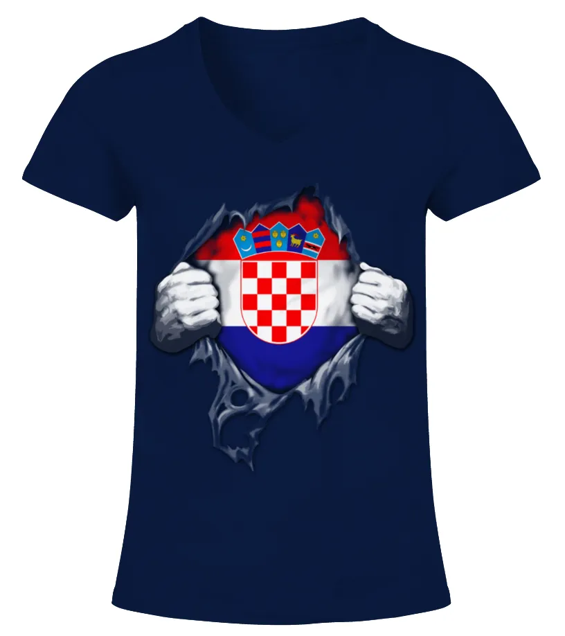 CROATIADS01 CAMISETA CUELLO PICO MUJER