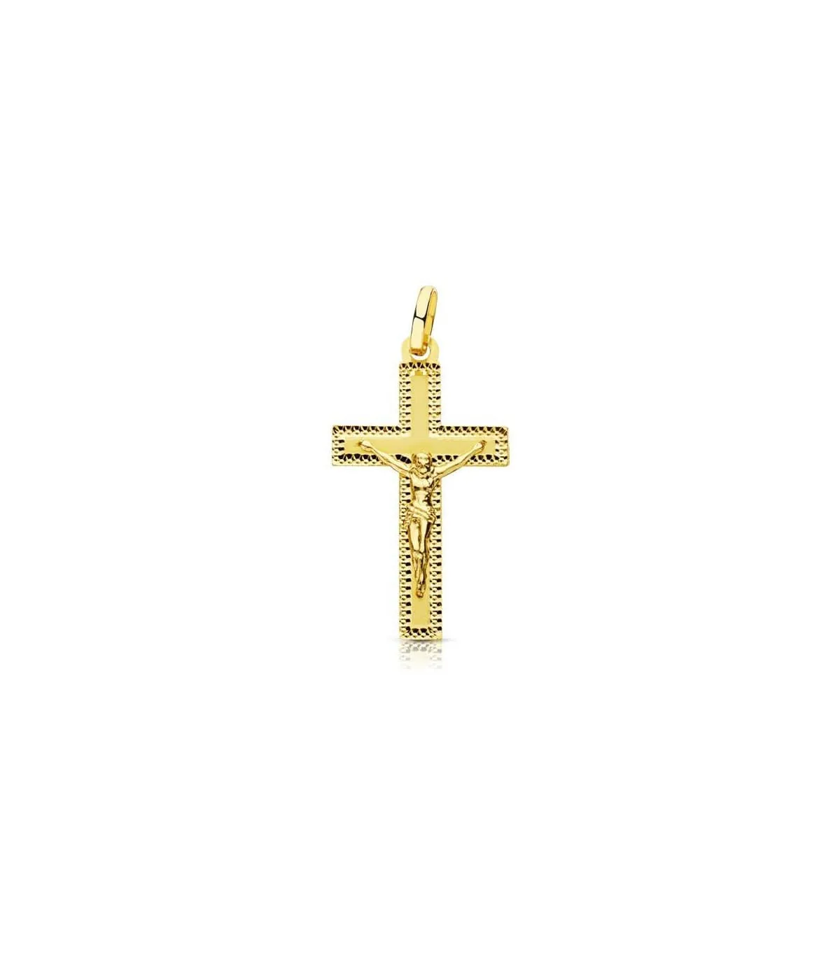 Croix sculptée Christ 18K 25 mm