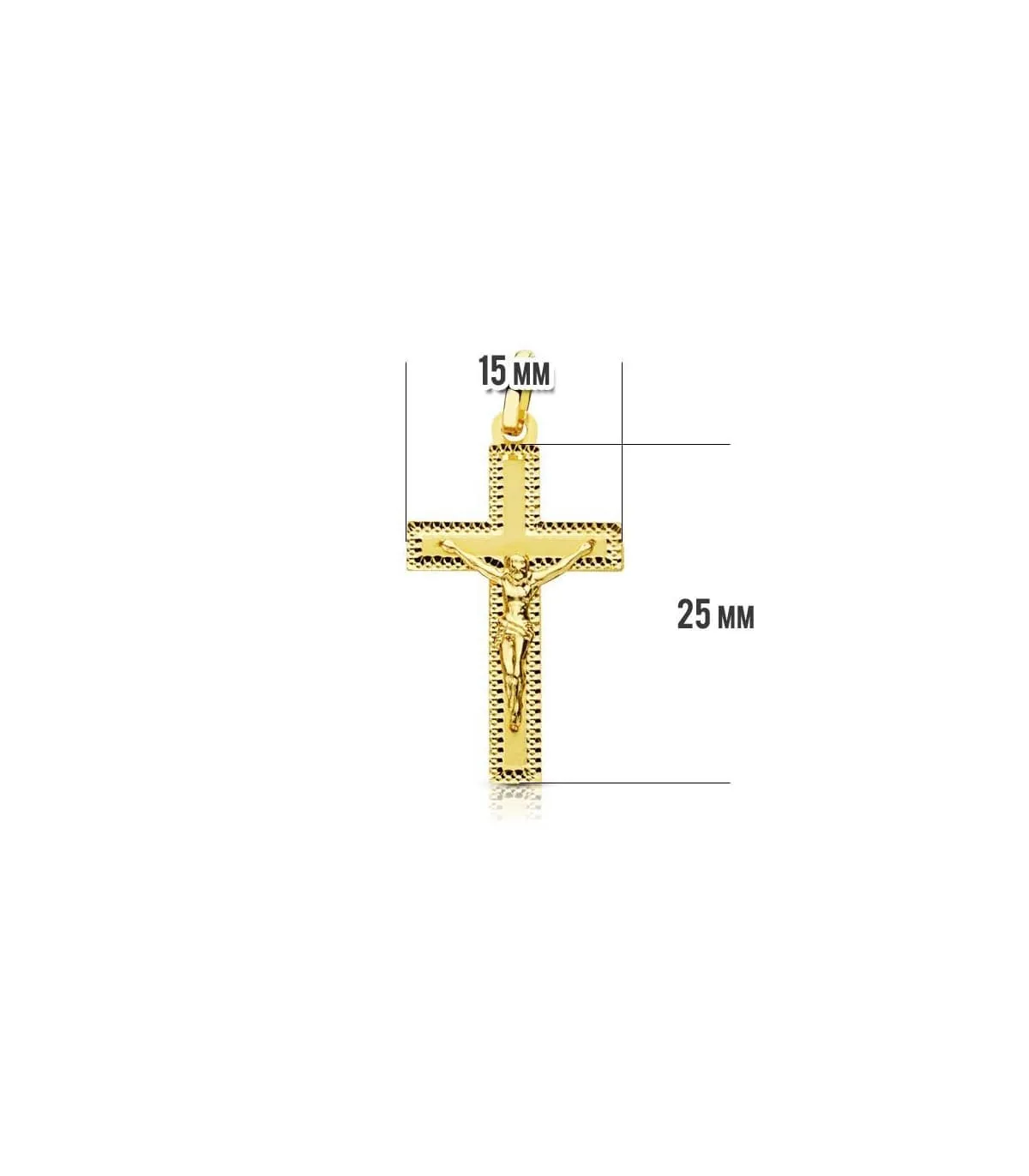 Croix sculptée Christ 18K 25 mm