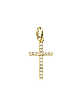 Cruz circonitas oro amarillo 18K