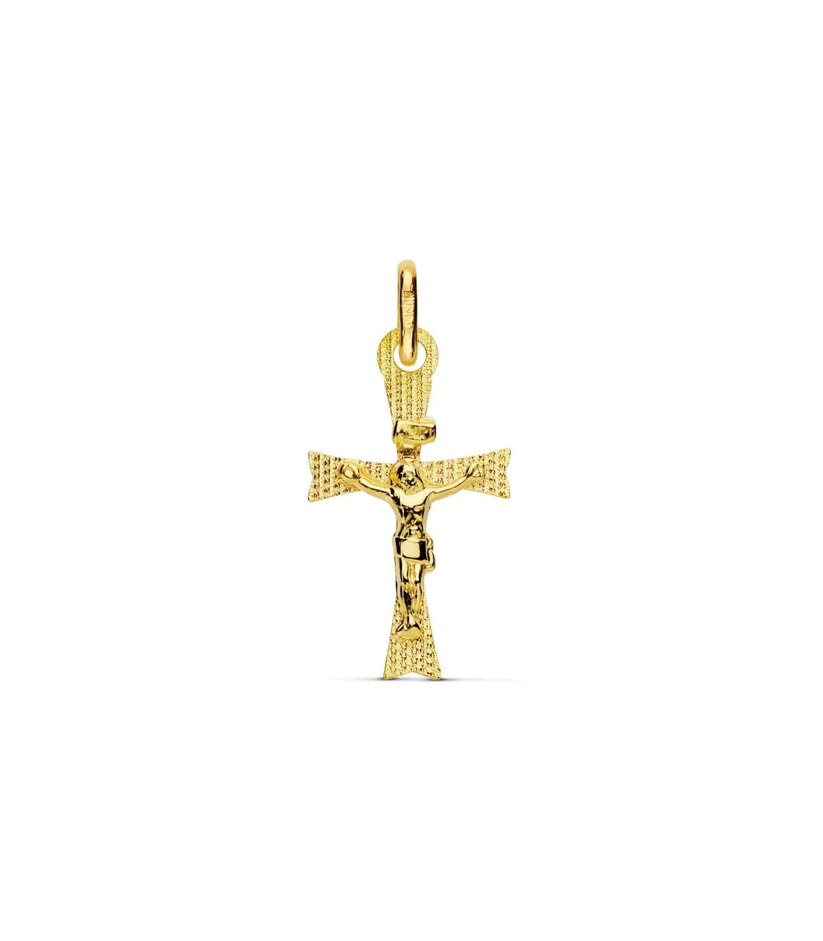 Cruz Plana Cristo de Oro 18K 22 mm Láser