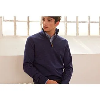 DARK BLUE MELANGE HALFZIP PULLOVER  VLARINOS