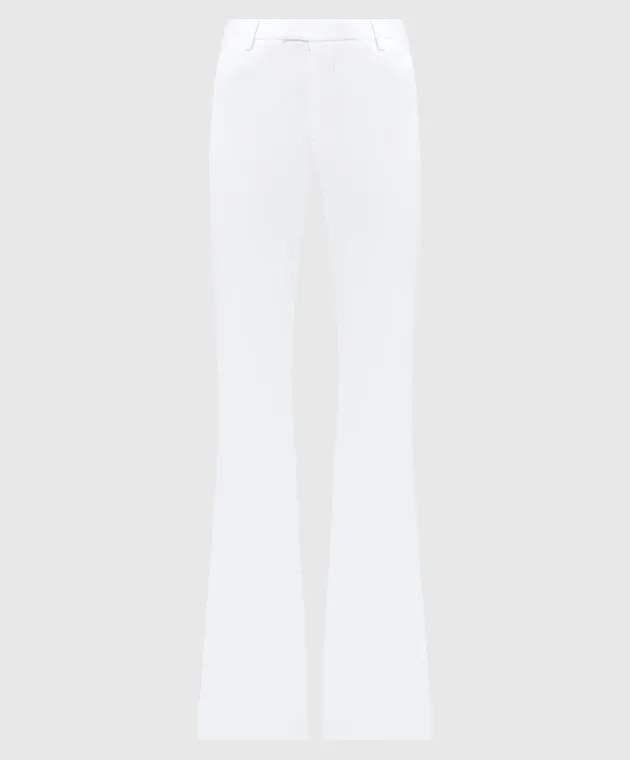 Dondup White Tina flared pants with linen