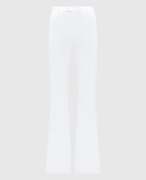 Dondup White Tina flared pants with linen