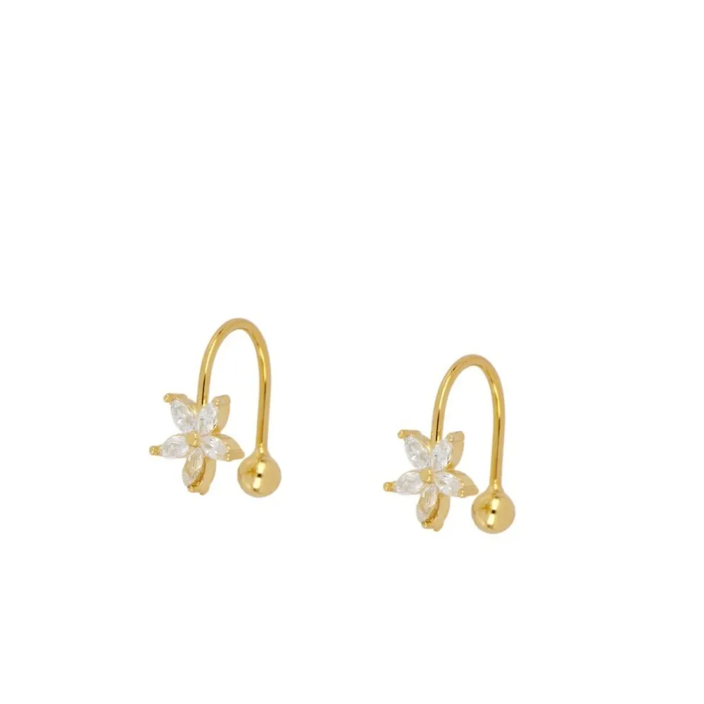 Ear Cuff Flor Circonitas Oro