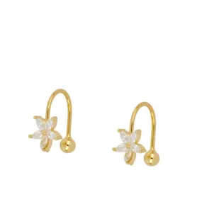 Ear Cuff Flor Circonitas Oro