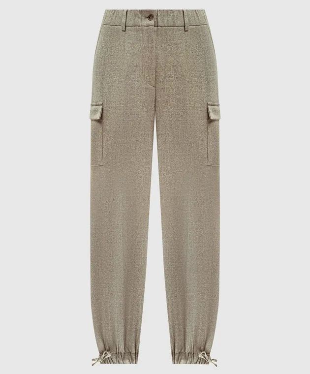 Enrico Mandelli Beige wool cargo pants