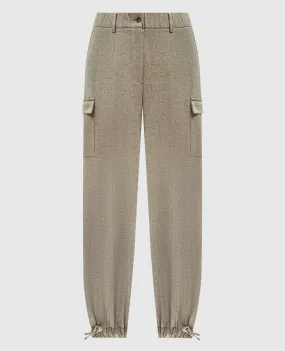 Enrico Mandelli Beige wool cargo pants