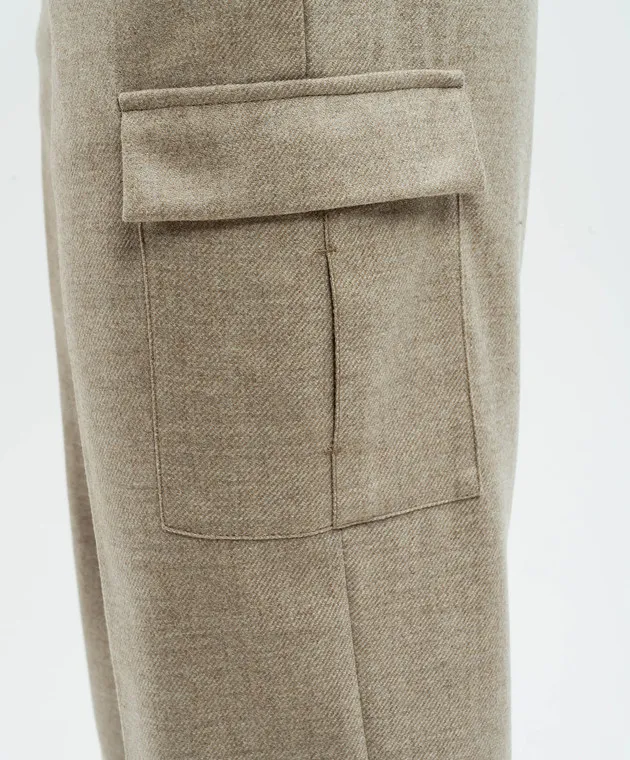 Enrico Mandelli Beige wool cargo pants