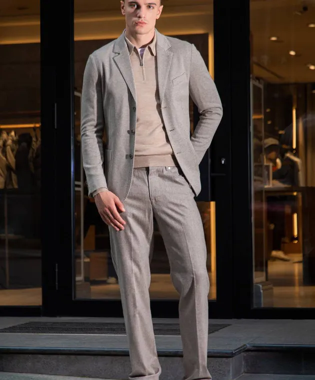 Enrico Mandelli Gray pants made of wool