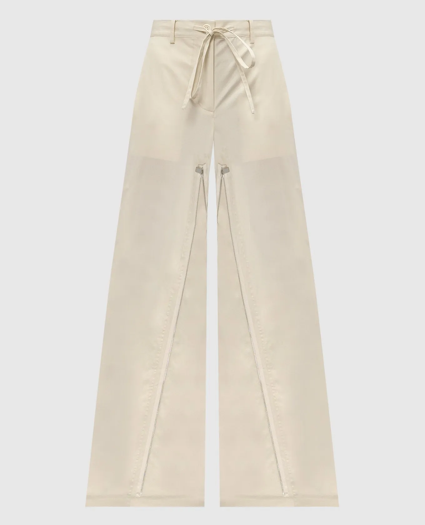 Helmut Lang Beige pants with zippers