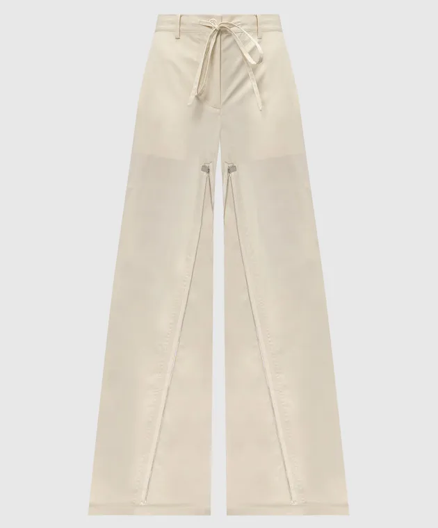 Helmut Lang Beige pants with zippers