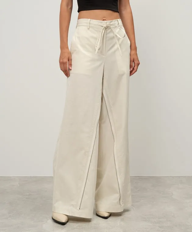 Helmut Lang Beige pants with zippers