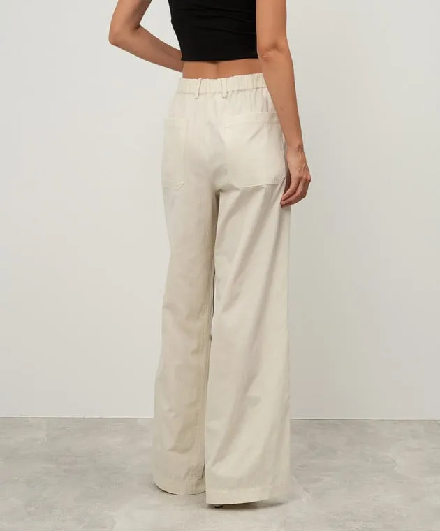 Helmut Lang Beige pants with zippers