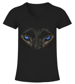 Husky- EYES Camiseta cuello pico Mujer