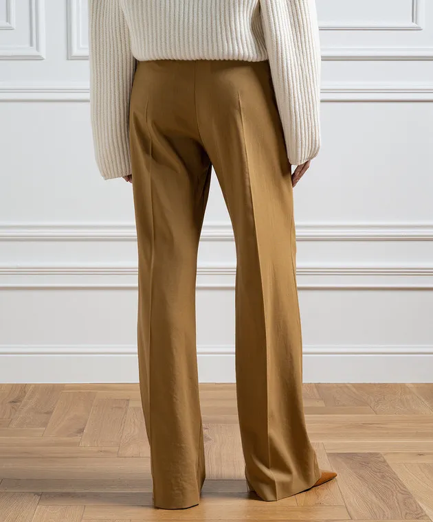 JOSEPH Brown wool flared pants