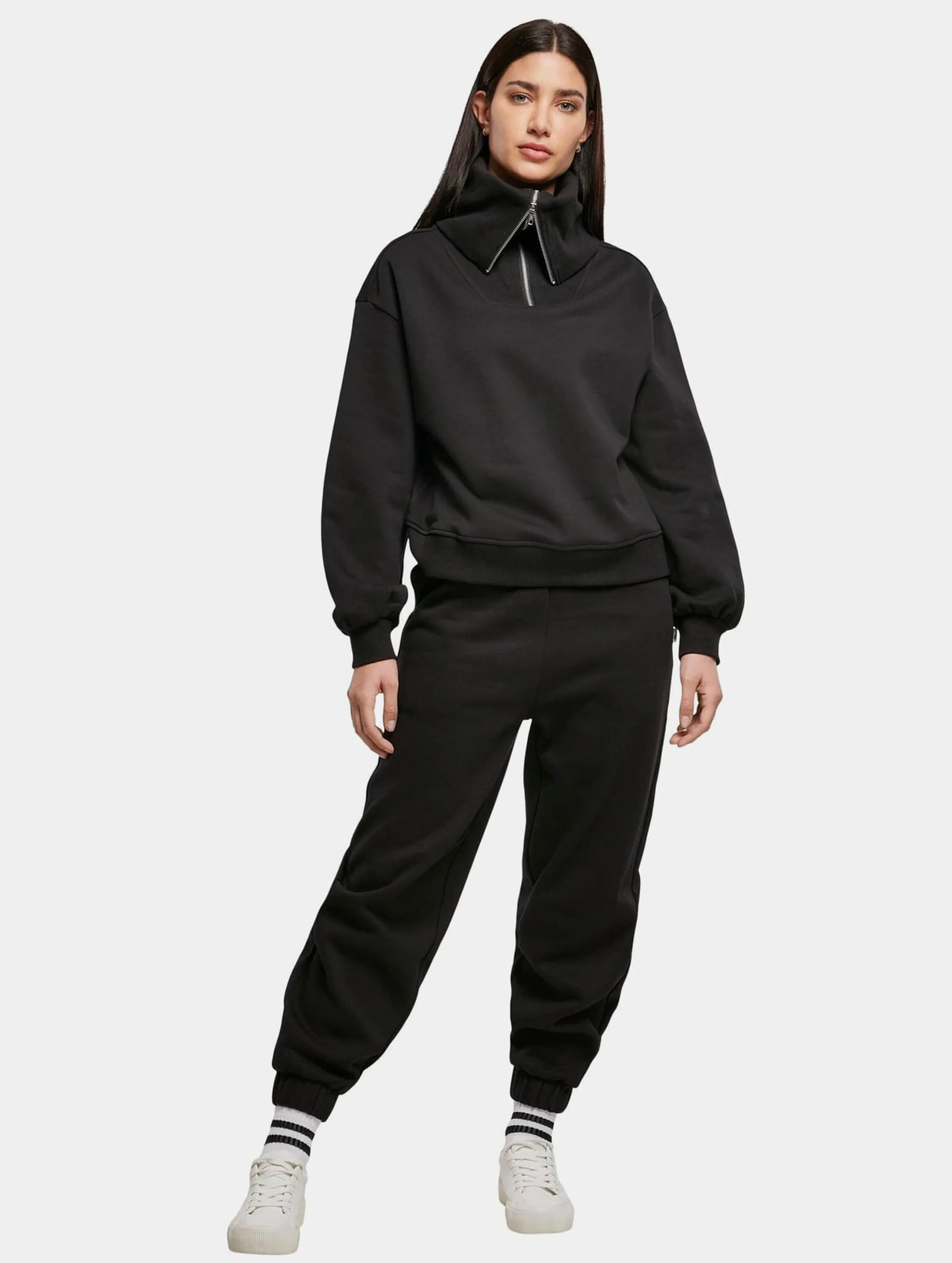 Ladies Oversized High Neck Troyer Crew