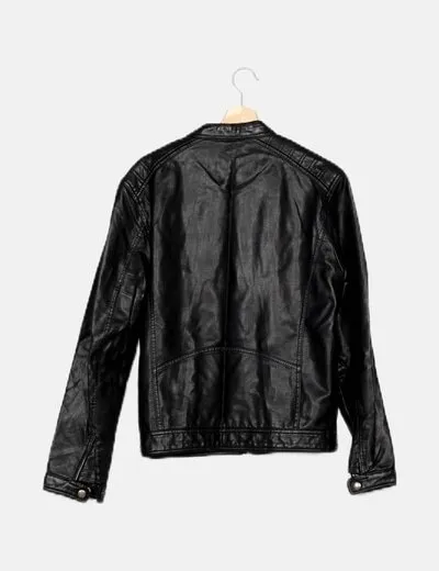 Lefties Chaqueta biker negra