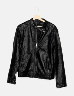 Lefties Chaqueta biker negra