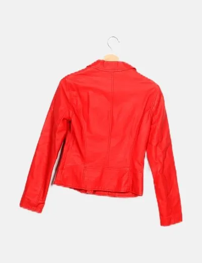 Lefties Chaqueta biker roja