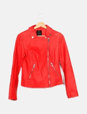 Lefties Chaqueta biker roja