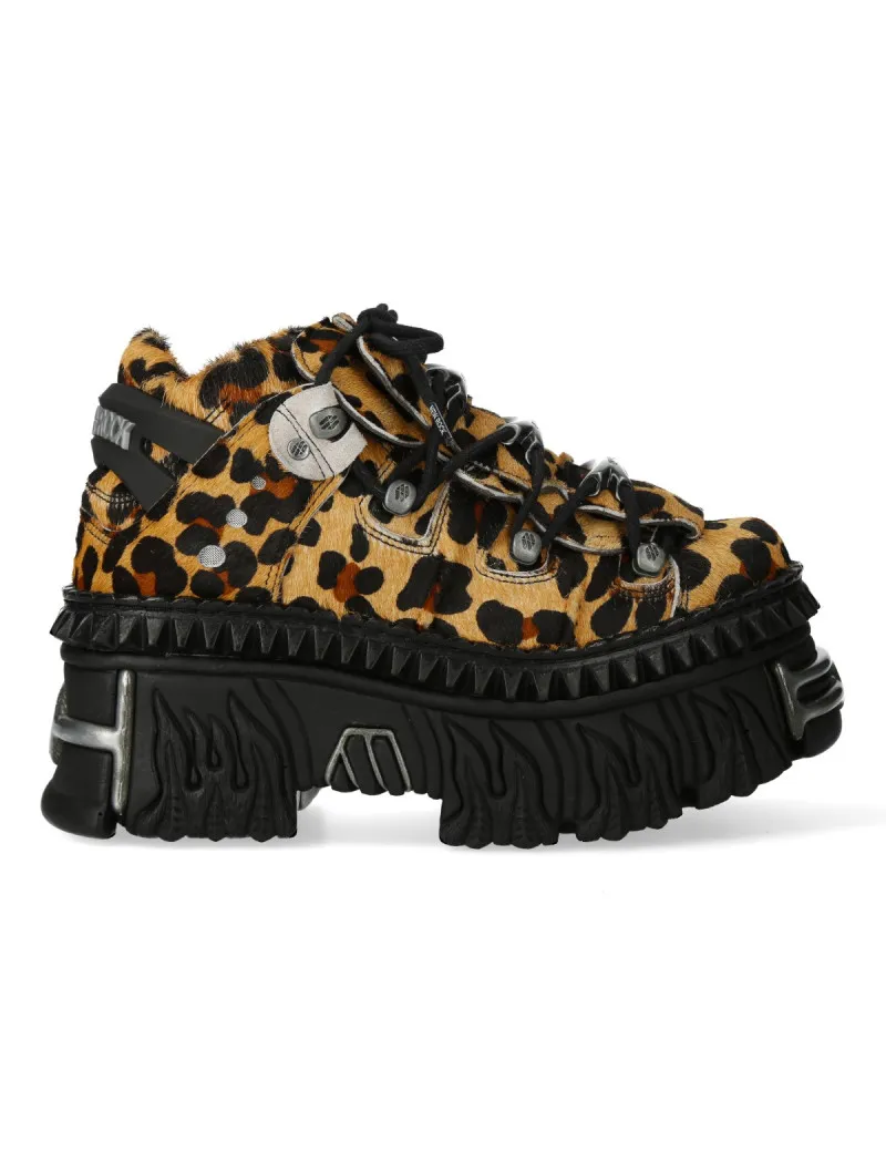 Leopard hair platform shoes