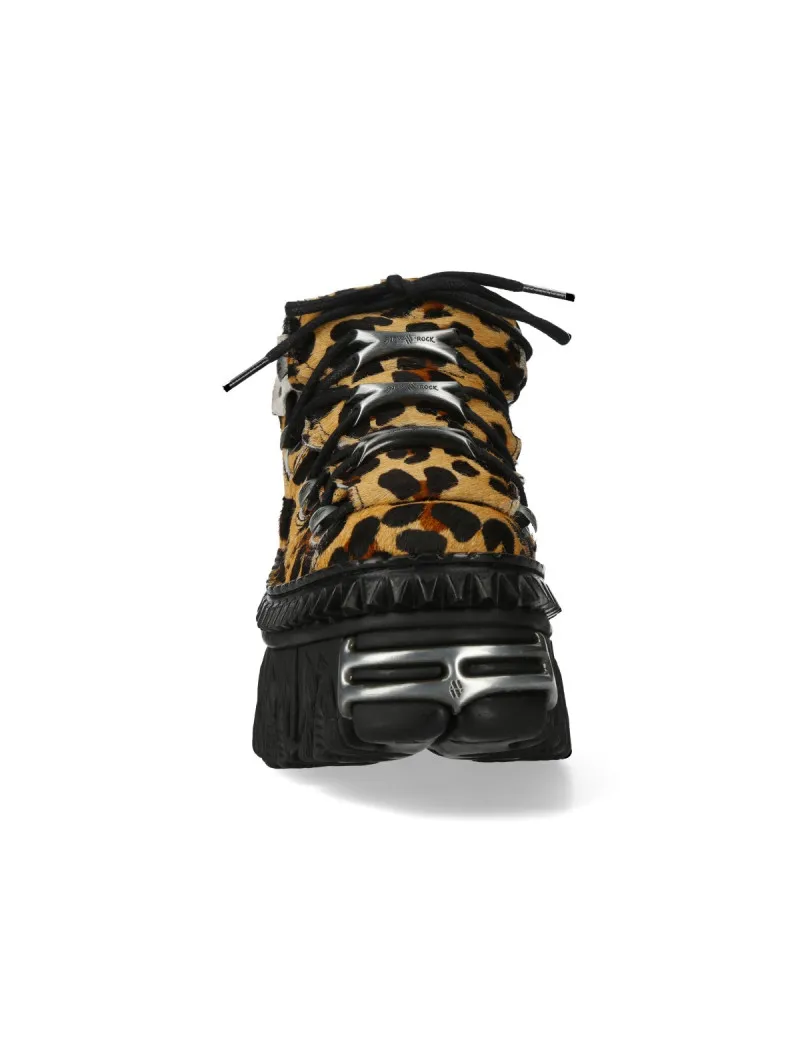 Leopard hair platform shoes