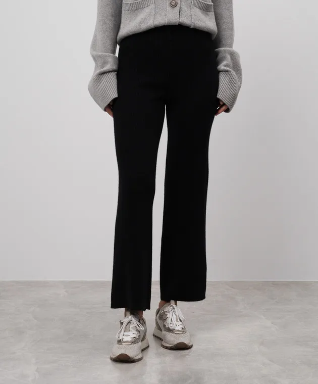 LISA YANG Heather black ribbed cashmere pants