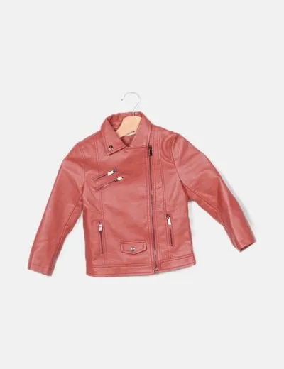 Mango Chaqueta biker roja básica