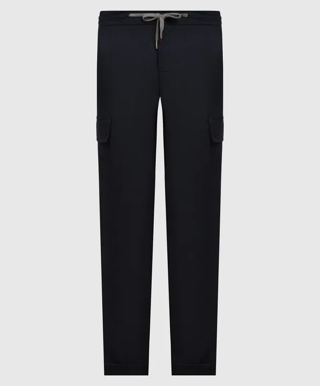 Marco Pescarolo TOR blue wool cargo pants