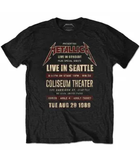 METALLICA Seattle '89 Camiseta ECOLOGICA Licencia Oficial RockOff  METECOTS01MB