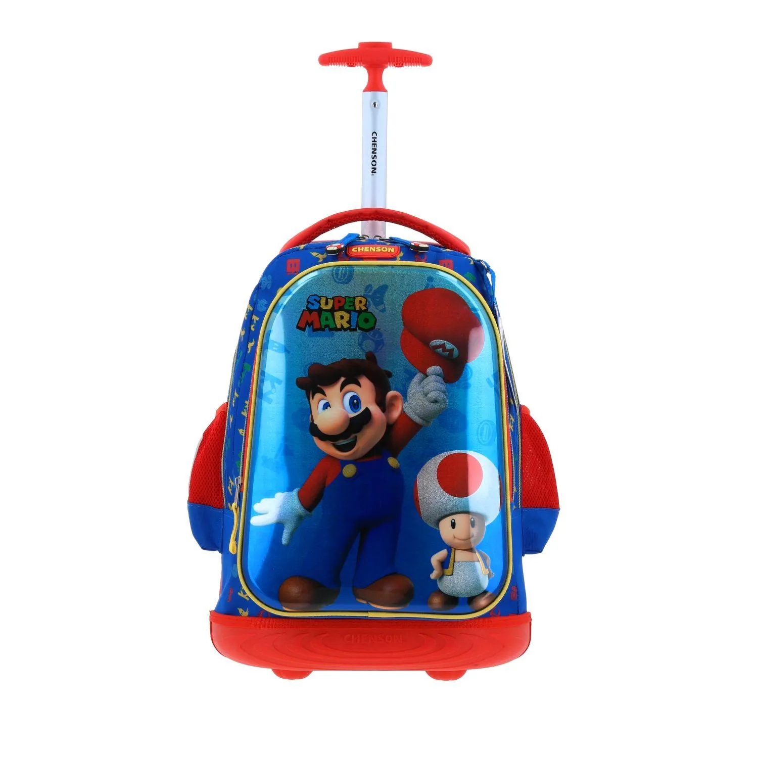 Mochila Con Ruedas Azul Mario Bros Para Nio Chenson Aury