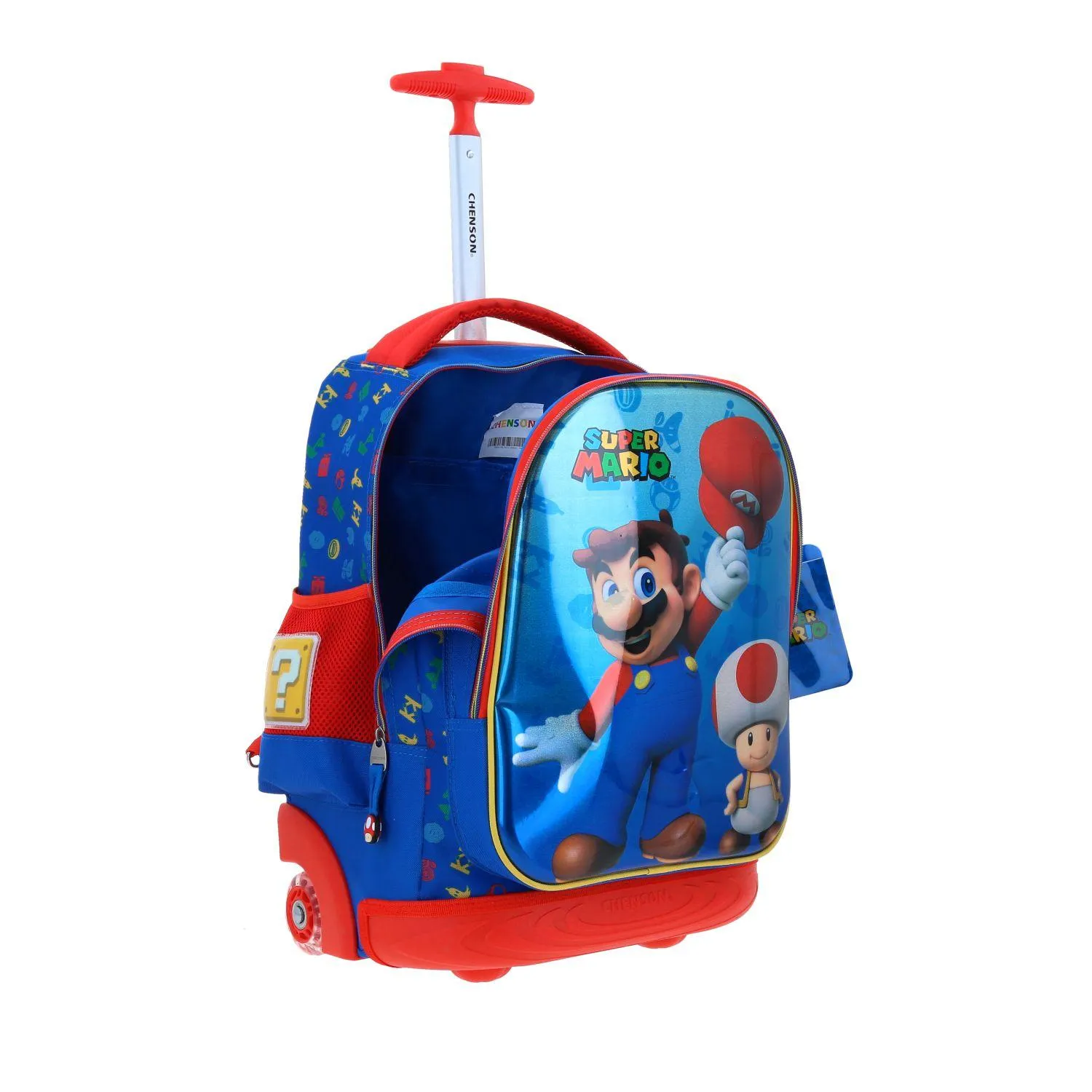 Mochila Con Ruedas Azul Mario Bros Para Nio Chenson Aury