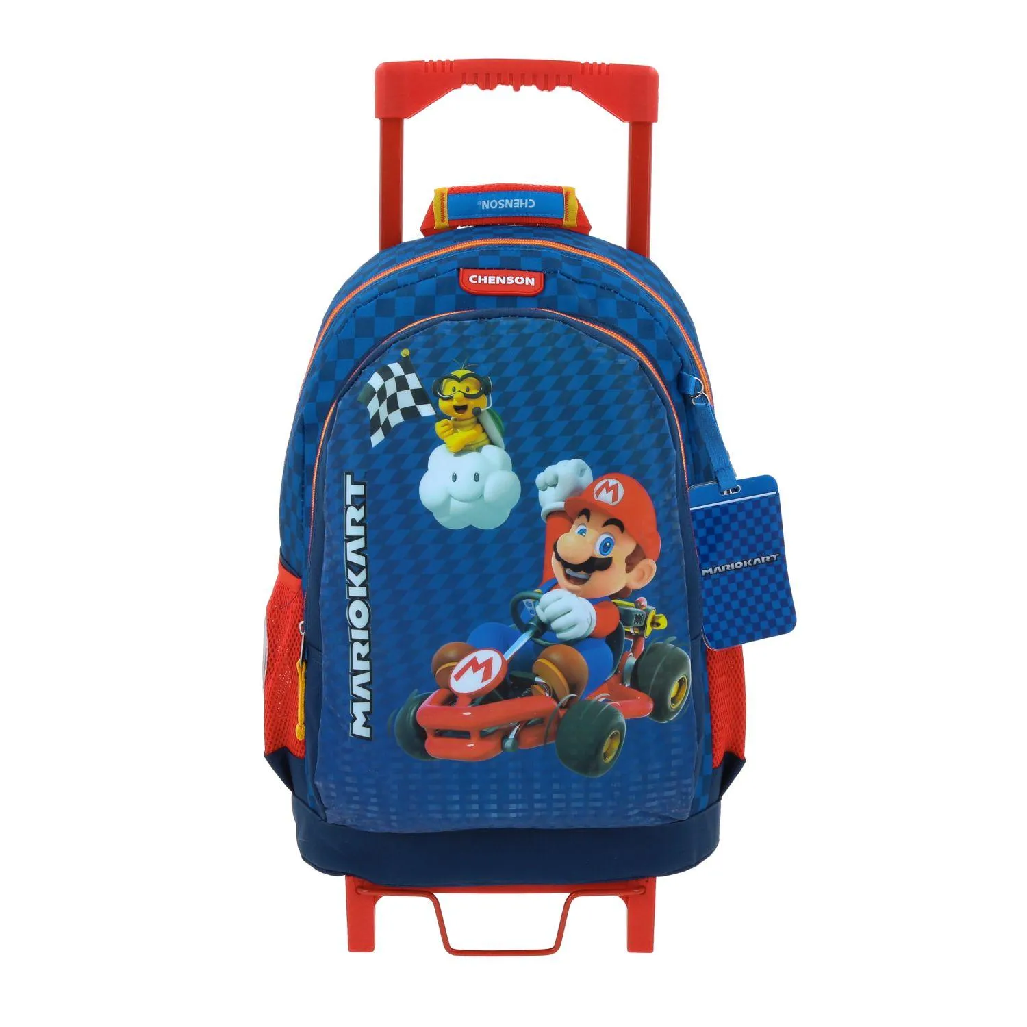 Mochila Con Ruedas Grande Azul Mario Bros Para Nio Chenson Gokar