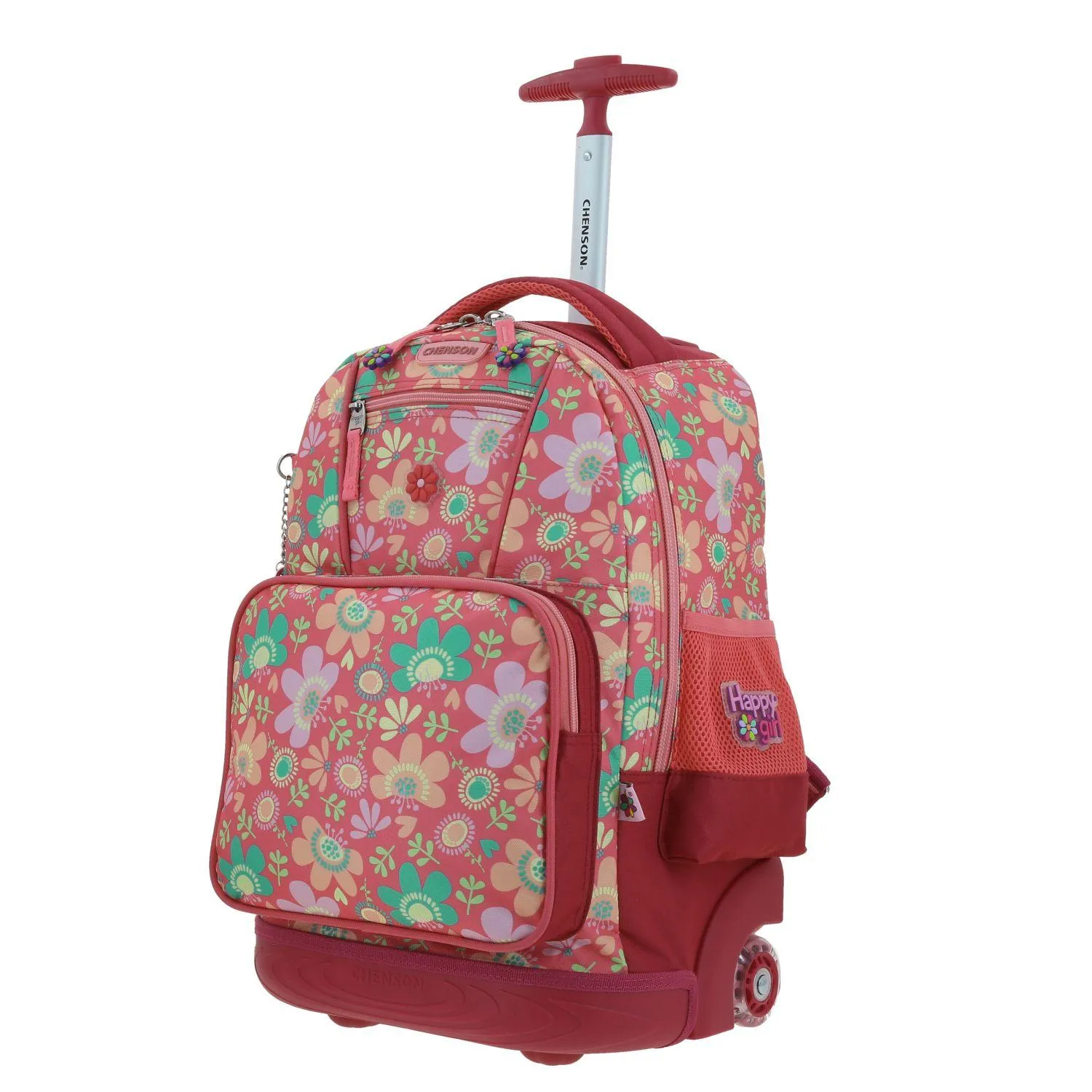 Mochila Con Ruedas Rosa Grande Para Nia Happy Girl By Chenson Floris