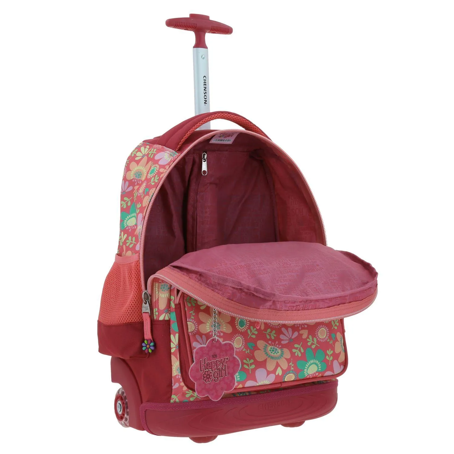 Mochila Con Ruedas Rosa Grande Para Nia Happy Girl By Chenson Floris