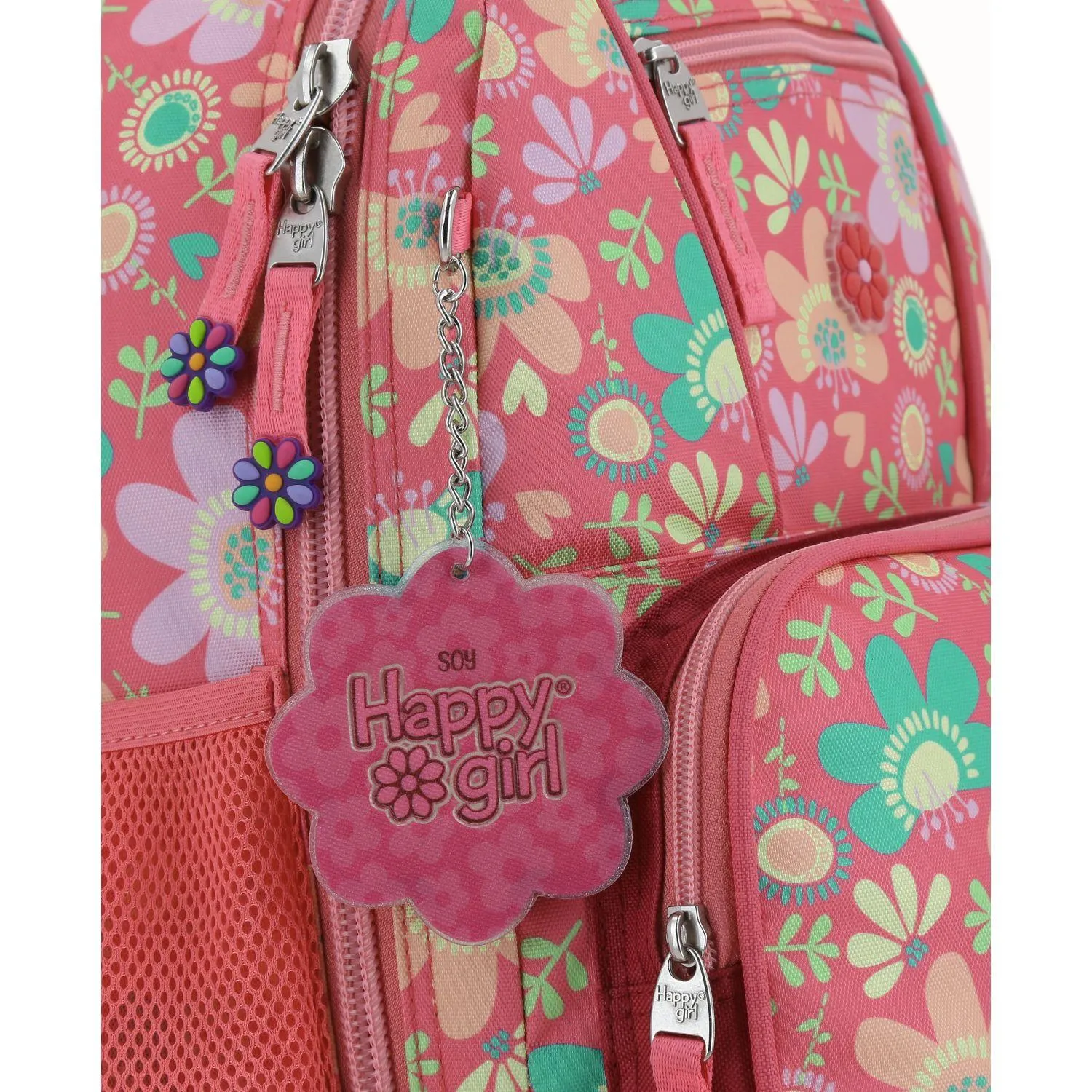 Mochila Con Ruedas Rosa Grande Para Nia Happy Girl By Chenson Floris