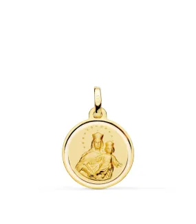 Médaille Marie Auxiliatrice 18K Biseauté 16 mm