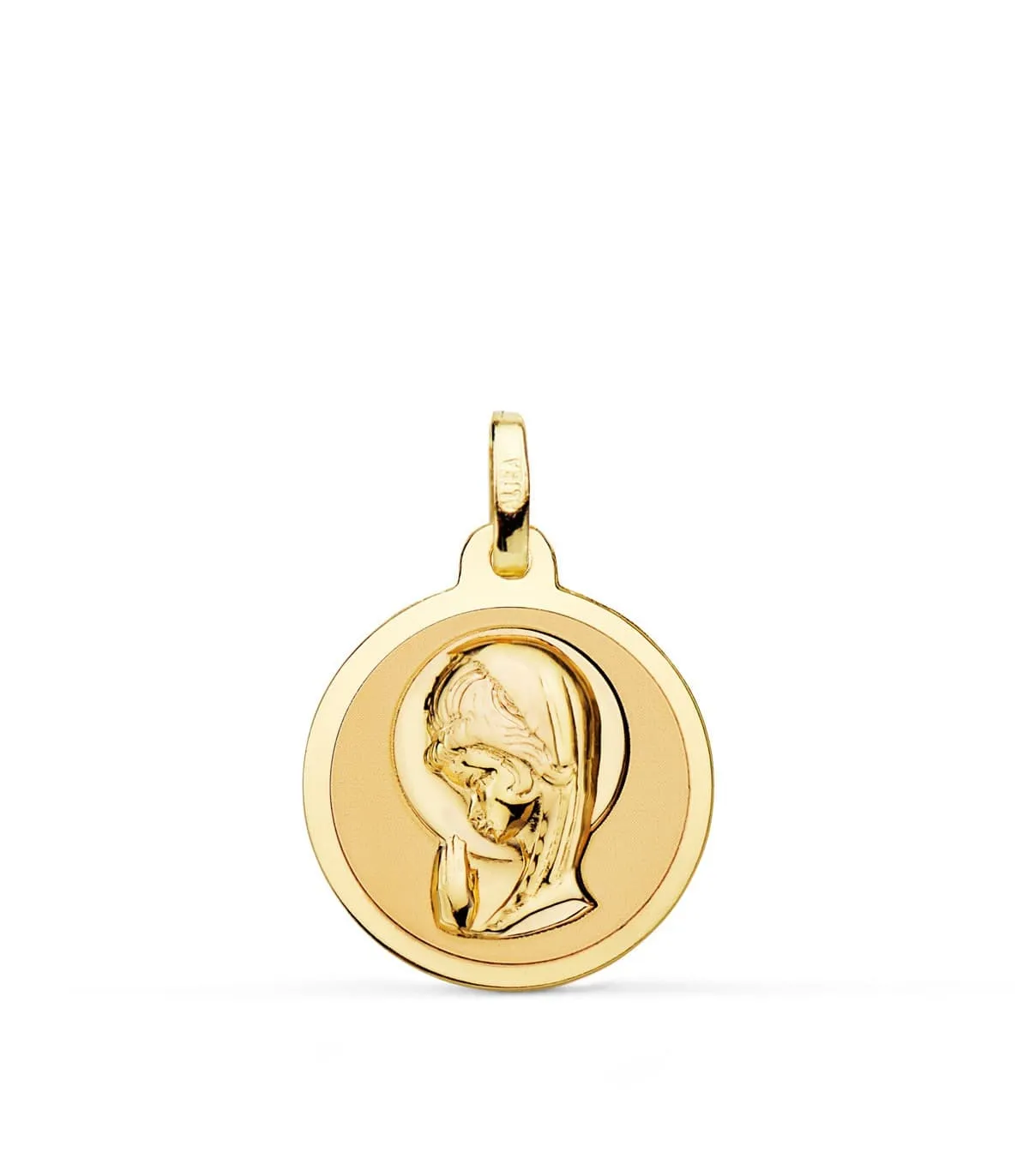 Médaille Vierge brillante 18K 18mm