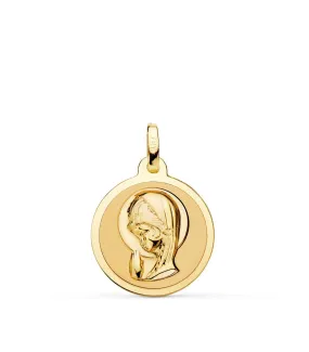 Médaille Vierge brillante 18K 18mm