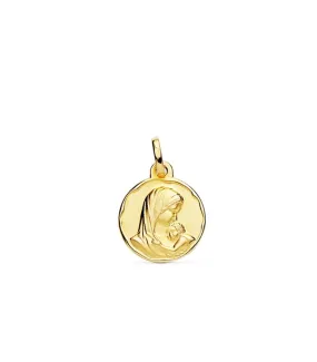 Médaille Vierge Douce Mère Or 18K 15mm