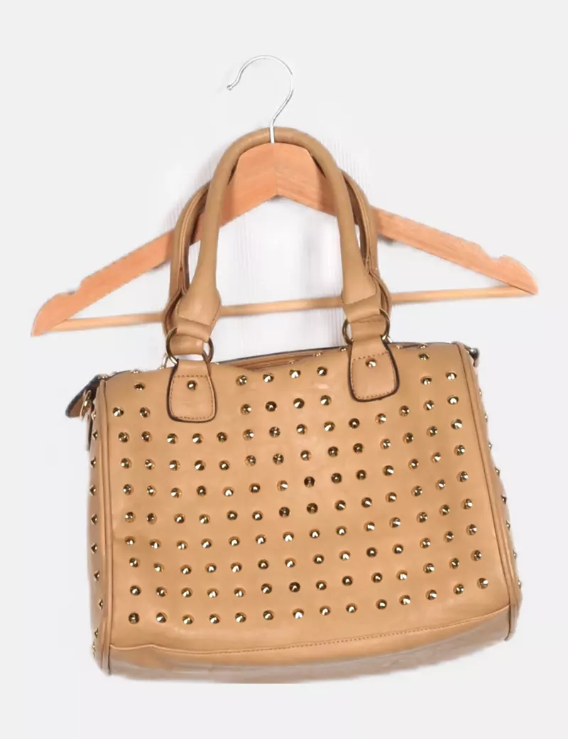 NoName Bolso beige tachas