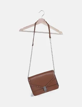 NoName Bolso satchel marrón tachas