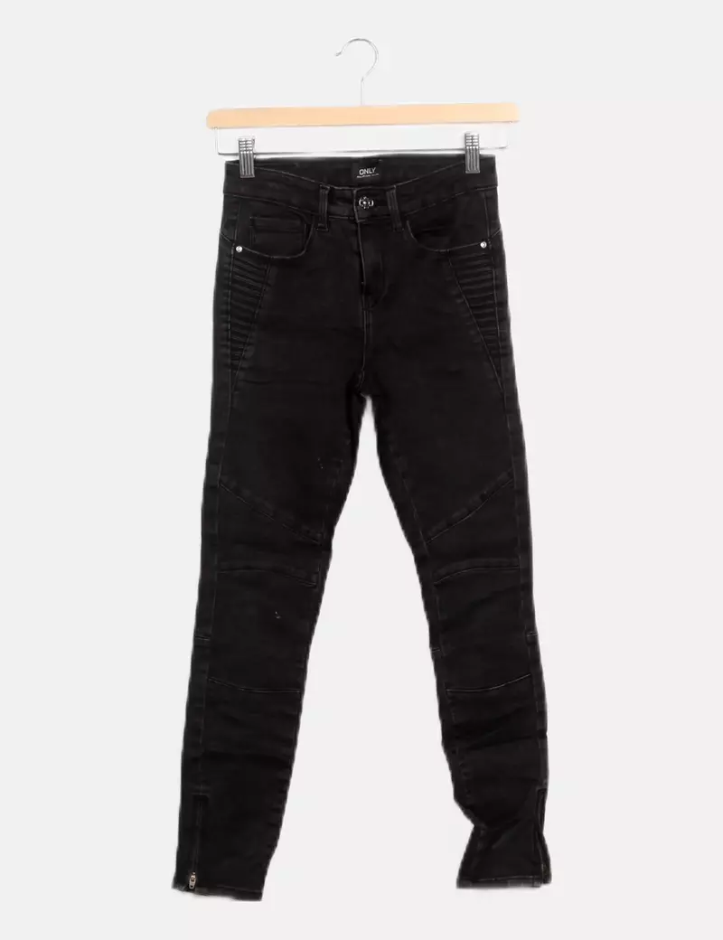 ONLY Jeans denim pitillo negro