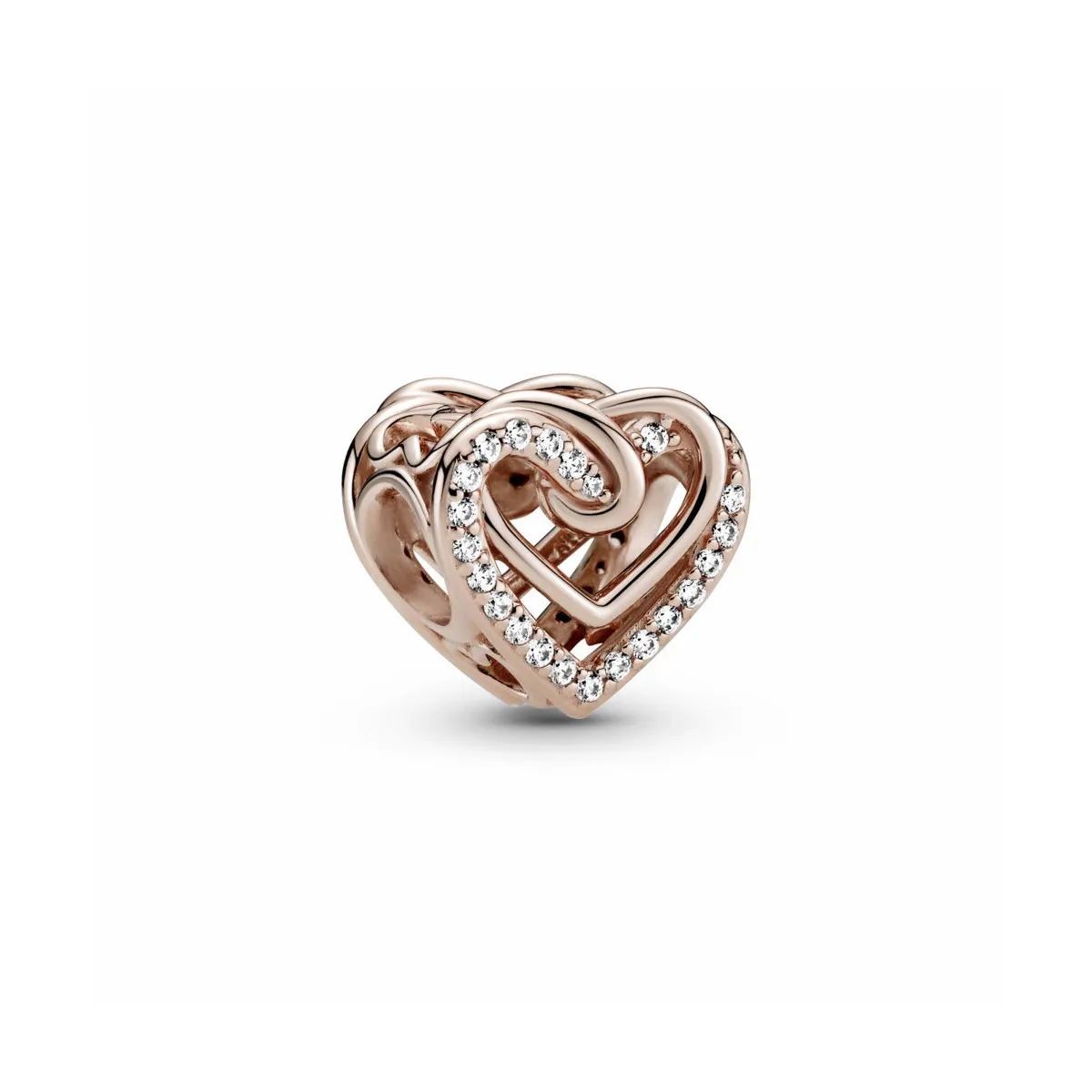 Pandora Charm Rose Corazones Brillantes Enlazados - PANDORA