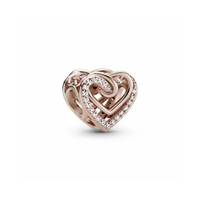 Pandora Charm Rose Corazones Brillantes Enlazados - PANDORA