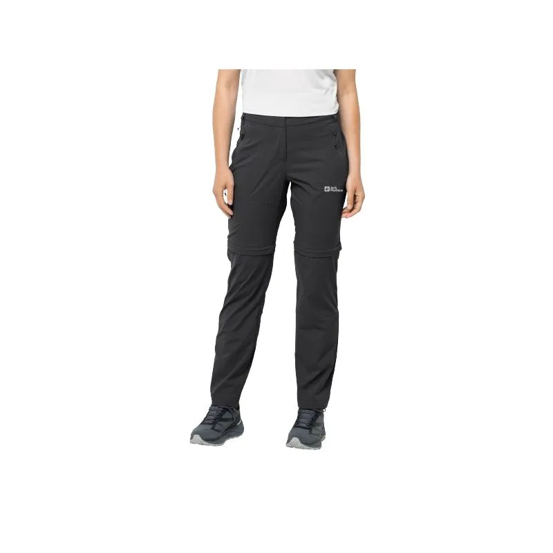 Pantalones de mujer JACK WOLSKINS Glastal zip away (Negro)