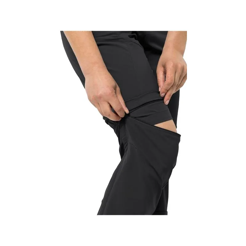 Pantalones de mujer JACK WOLSKINS Glastal zip away (Negro)